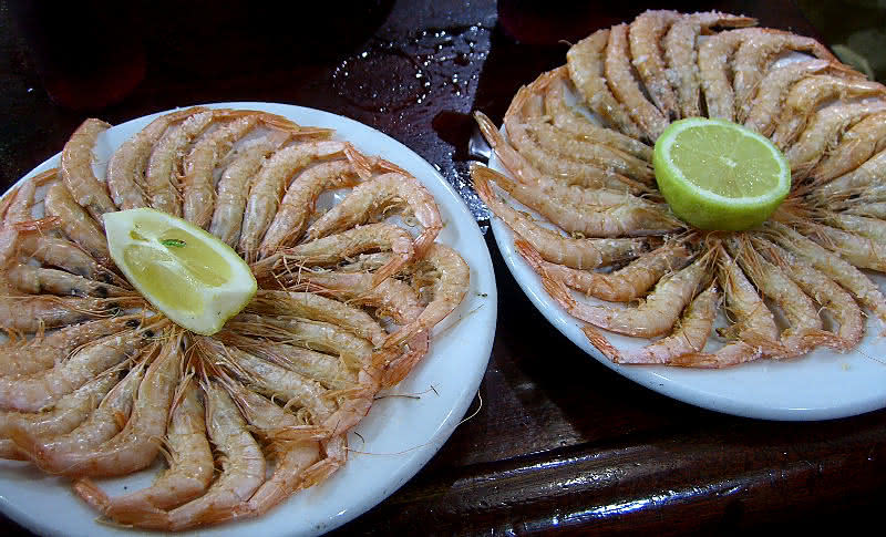 Riesengarnelen im Restaurant