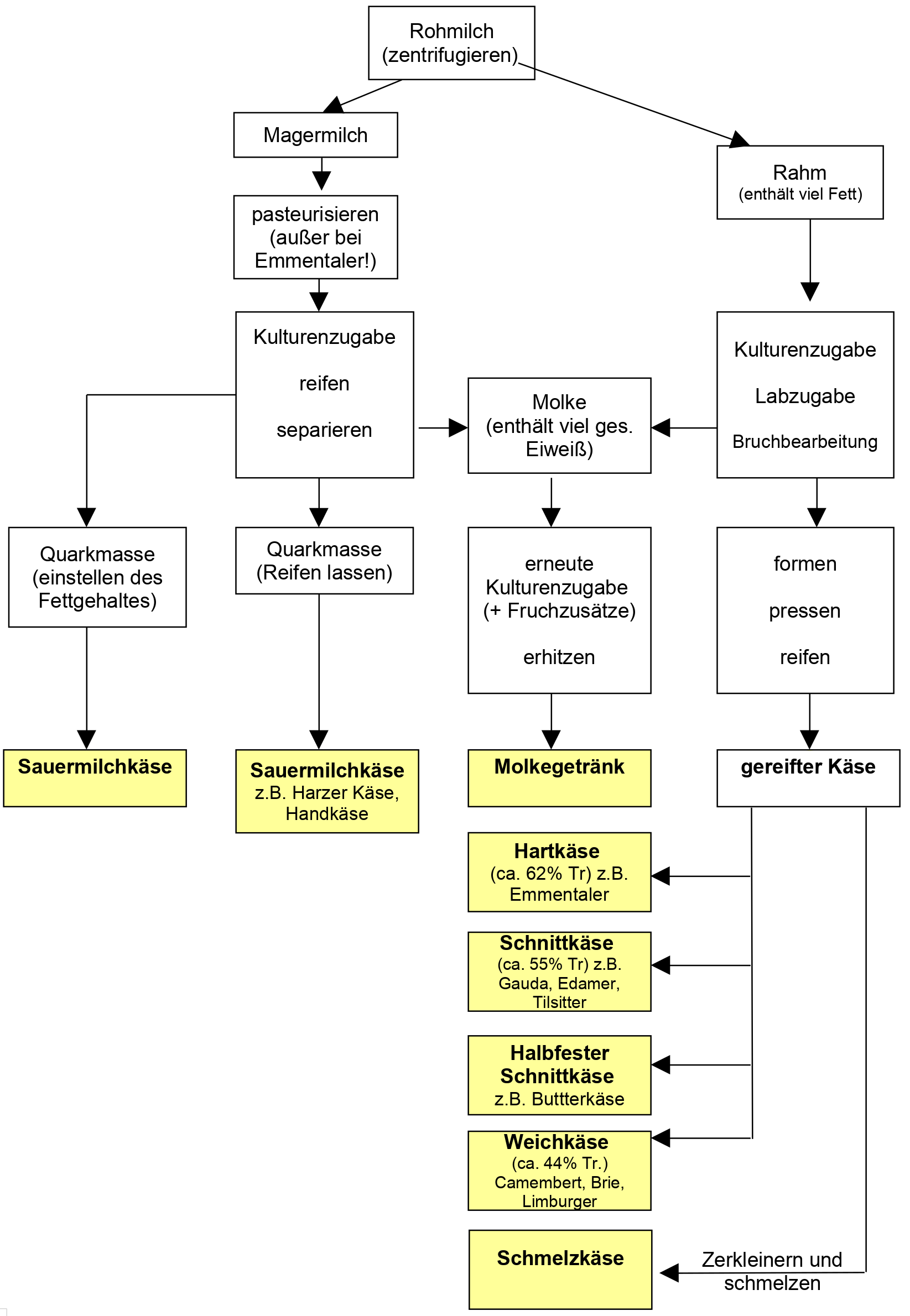 Verwandtschaft und Zusammenhang der verschiedenen Käsesorten