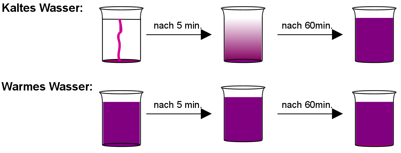 Lösen von Kaliumpermanganat in Wasser